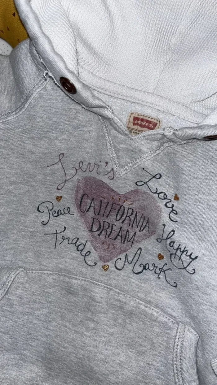Pull Levi’s gris chiné fille 4 ans - photo numéro 3