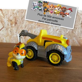 Jouet Mighty Pups Ruben et son véhicule lumineux et sonore de la Pat Patrouille