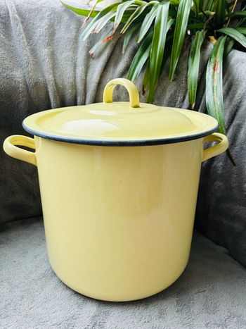 Grand faitout vintage tôle émaillée