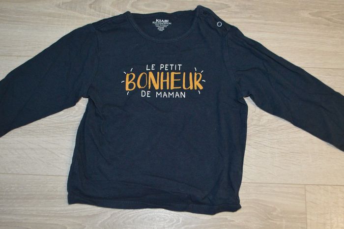 Tee shirt manches longues le petit bonheur de maman 2 ans Kiabi
