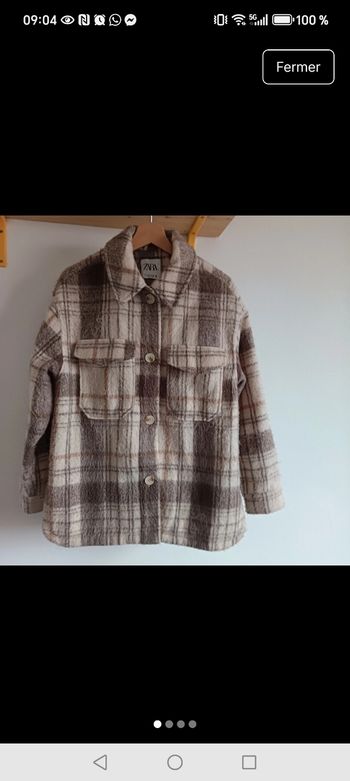 Veste chaude pour hiver style chemise de bûcheron
Couleur crème et marron clair