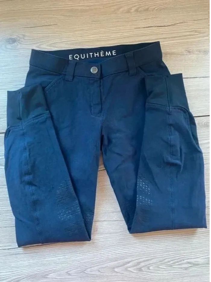Pantalon Equitheme – Taille 36 – Bleu marine – Très bon état, grip – Tirette HS - photo numéro 2