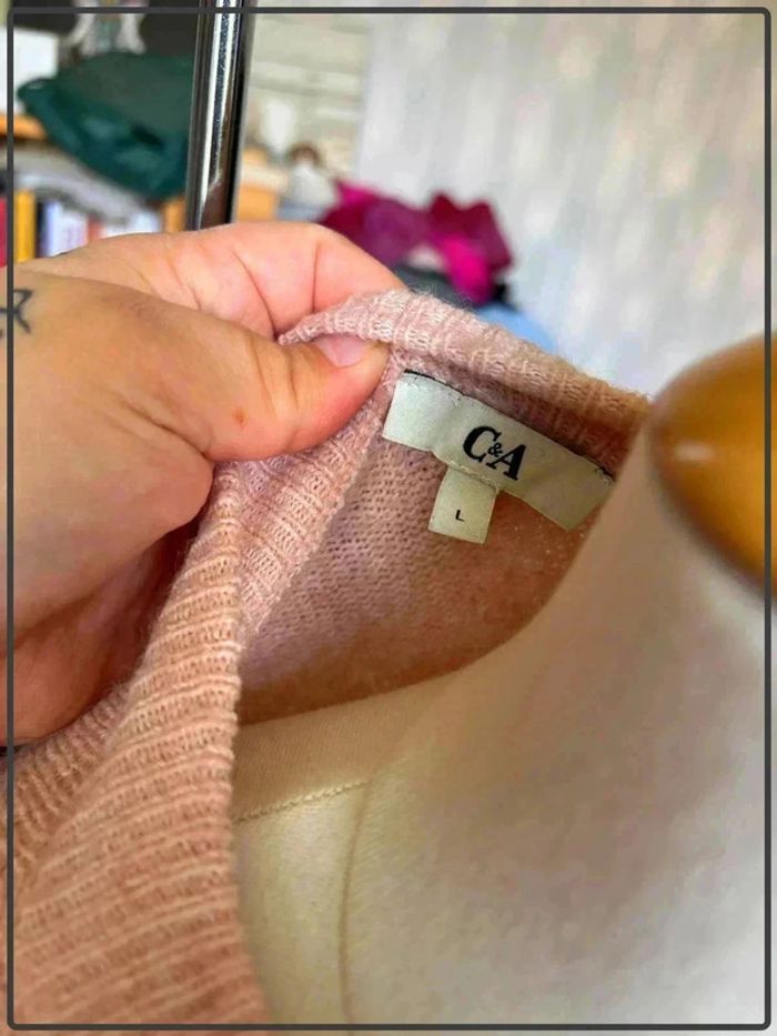 Pull rose poudré taille 40 tout doux marque C&A - photo numéro 3