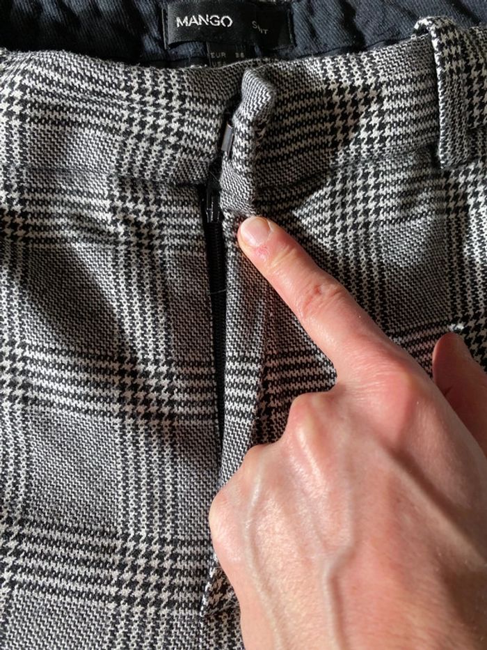 Pantalon Mango noir et blanc à carreaux taille 36 - photo numéro 5