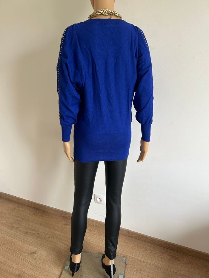 Pull bleu avec strass Enzoria taille unique jamais porté - photo numéro 6