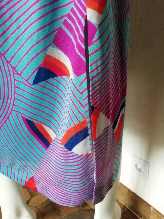 Robe dress vintage eighties 80 purple violet orange - photo numéro 5