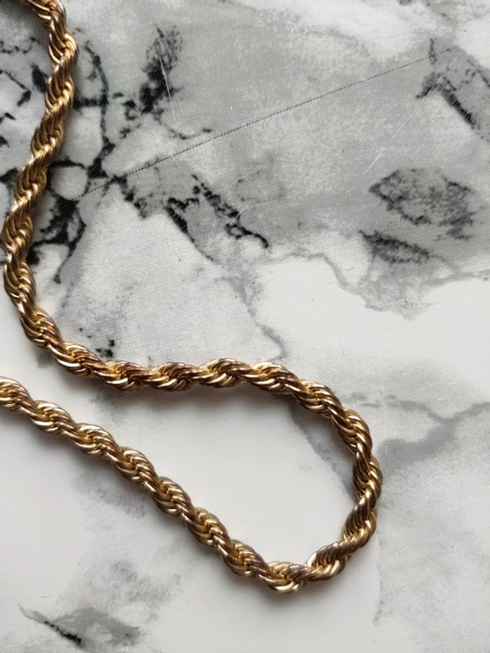 Collier torsadé vintage doré - photo numéro 4