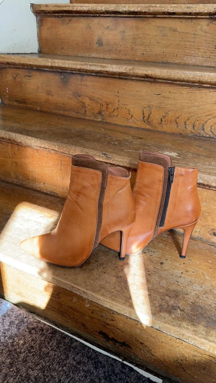 Bottines cuir marron vieilli Woman - photo numéro 3