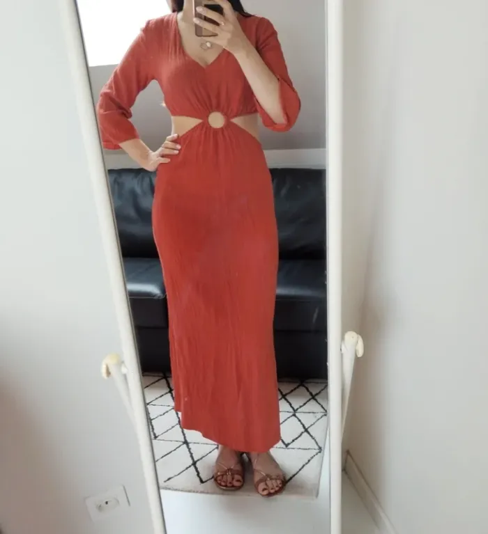 Magnifique robe neuve brique - photo numéro 2