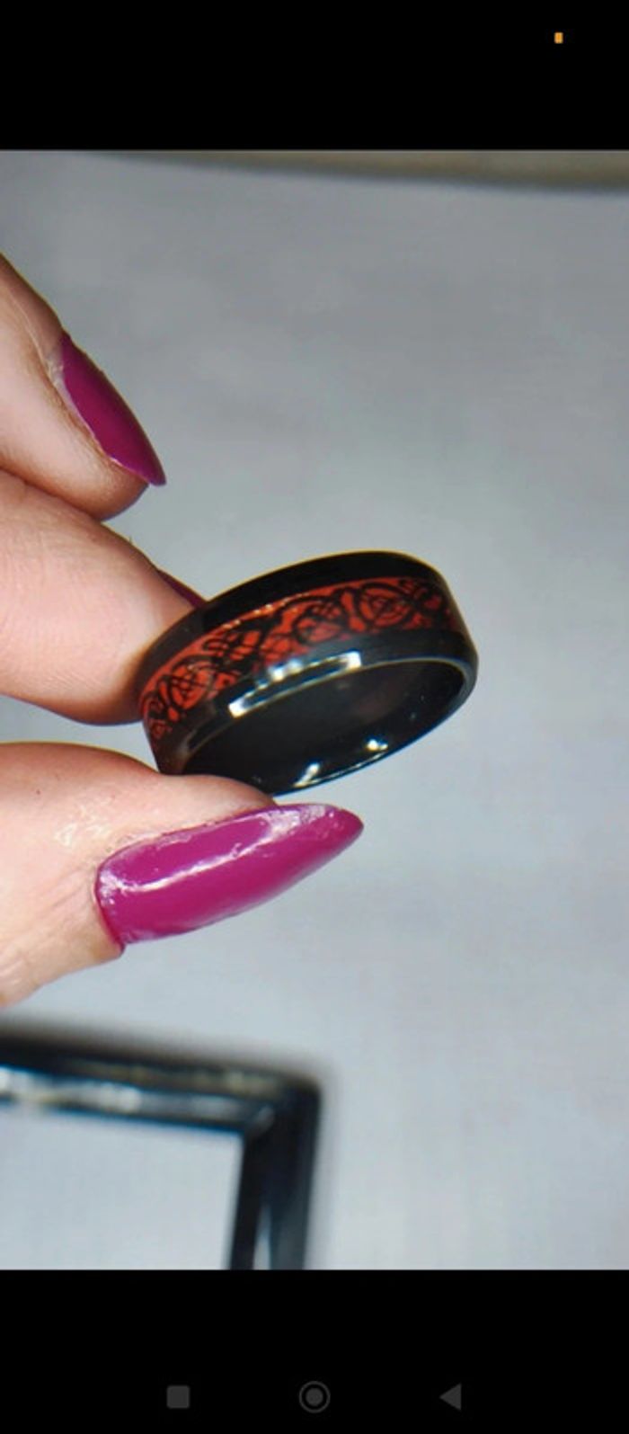 Bague rouge et noir pour hommes - photo numéro 2