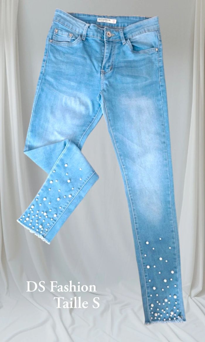 Jean skinny perles