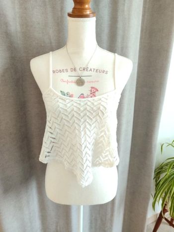 Croc Top / Débardeur / bustier blanc Bershka taille xs (34/36)