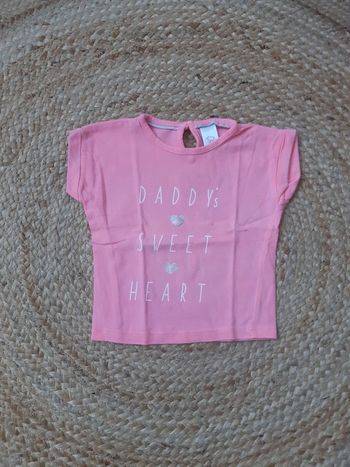Tee shirt rose Baby Club 62 cm