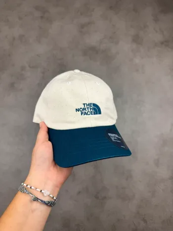 Casquette The North Face Beige et Vert Canard Logo Brodé Neuve