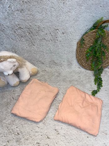 Lot de 2 draps housse corail - Action