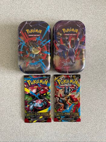 Lot Mini Tin + Booster Pokemon Méga Évolution (ME01/EV11)
