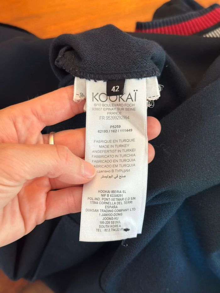 Robe bleu marine à col Claudine dentelle Kookaï – Taille 42 - photo numéro 8