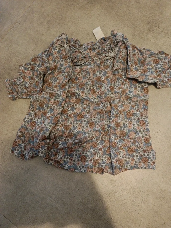 Robe fleurs violettes manches longues H&M 74cm