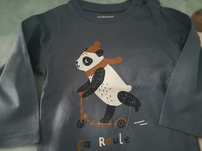 T shirt manches longues motif 🐼 - photo numéro 2