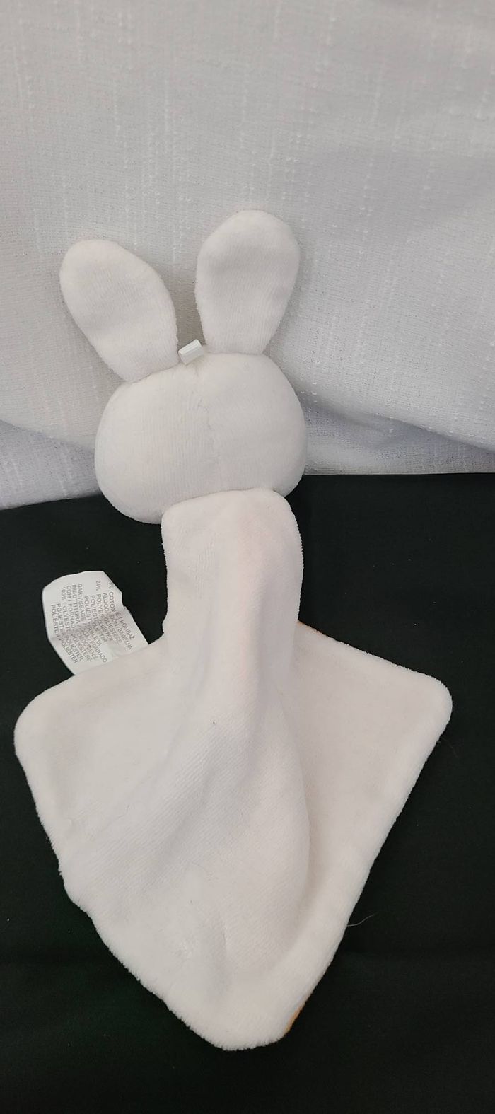 Doudou plat lapin blanc orange gris SIPLEC - photo numéro 2
