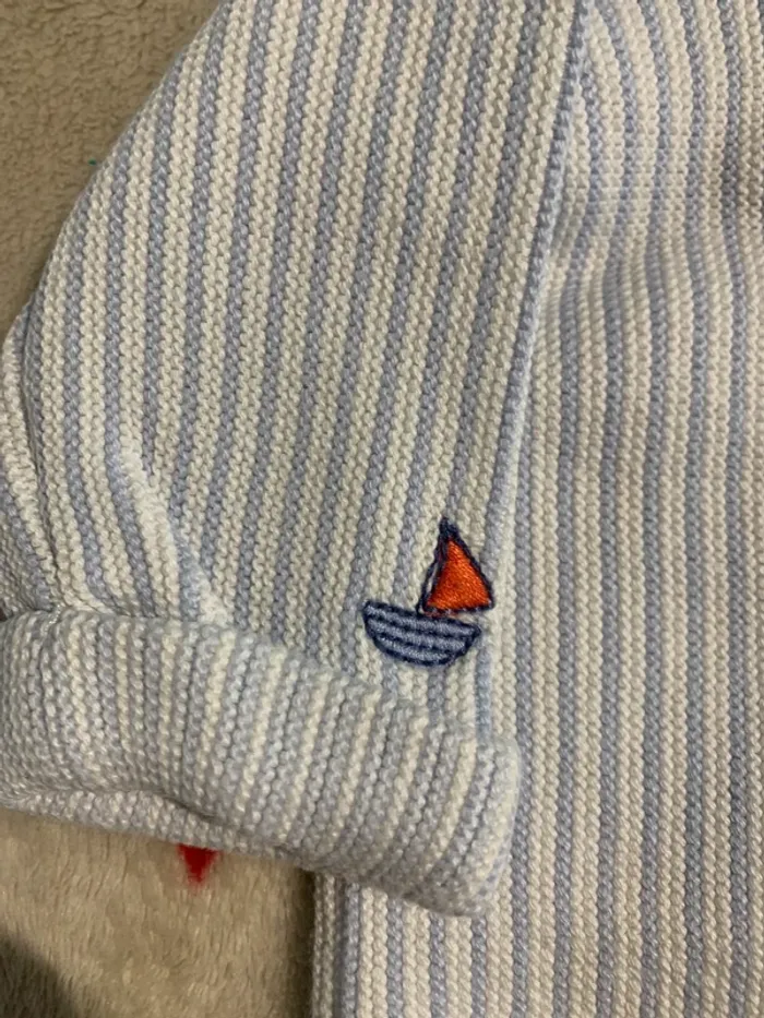 Lot Naissance Sergent Major 0-1M Mixte – Gilet, Short & Bonnets Marinière – Idéal Bord de Mer - photo numéro 7