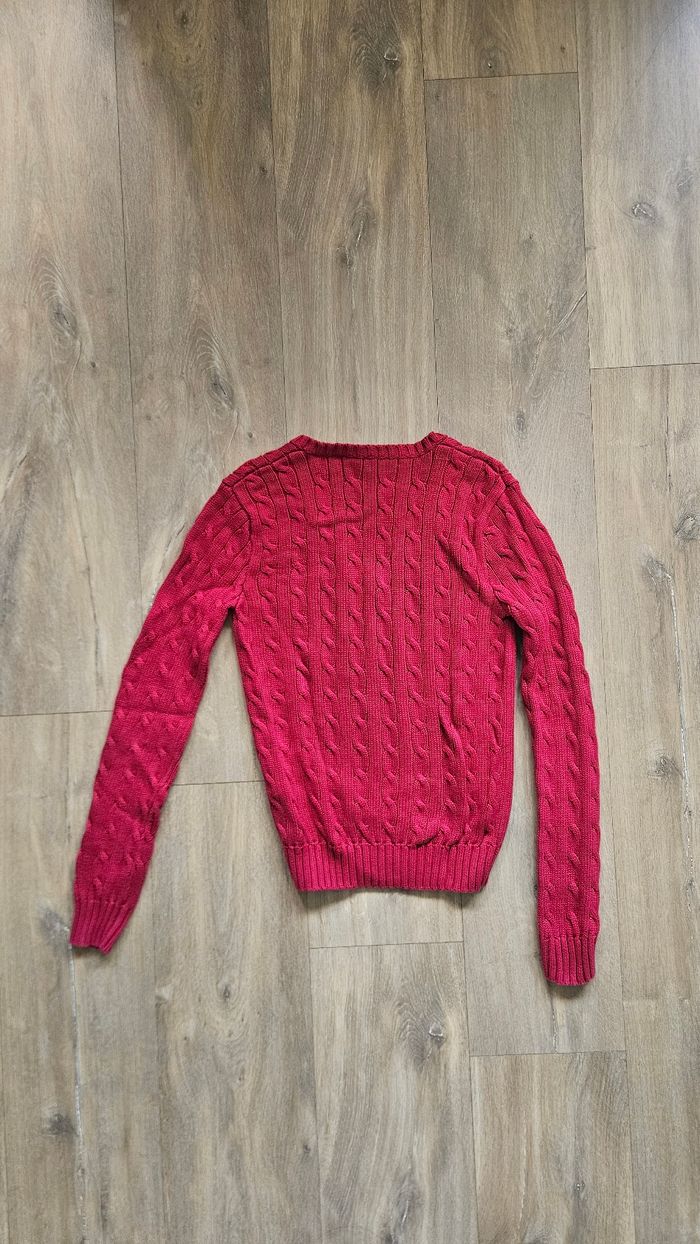 Pull rouge maille, logo bleu, taille S, Polo Ralph Lauren - photo numéro 4
