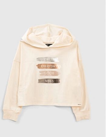 Tee shirt blanc à capuche fille Taille S IKKS