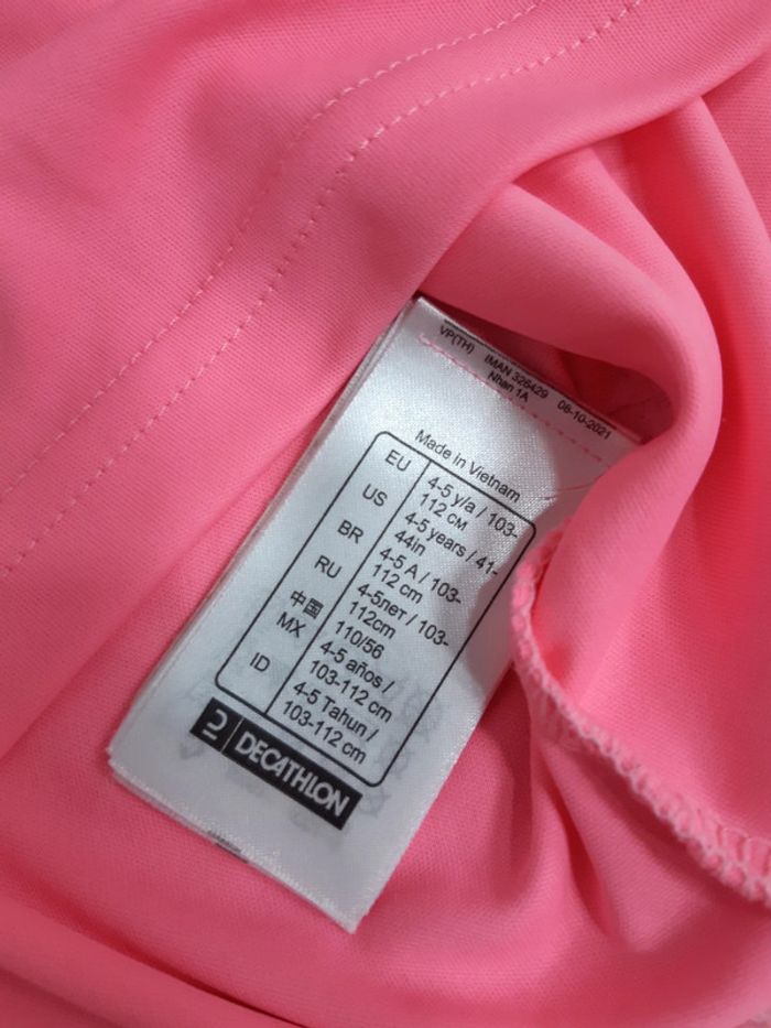 Tee shirt maillot de bain rose Olaian 4/5 ans - photo numéro 4