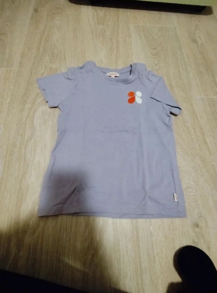 Tee-shirt bébé broderie violet Catimini