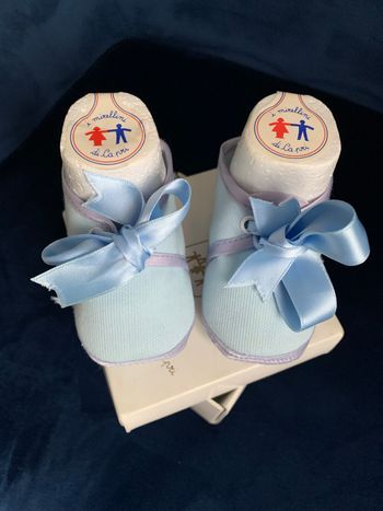 Chaussures bébé nouveau né 100% coton finitions à la main