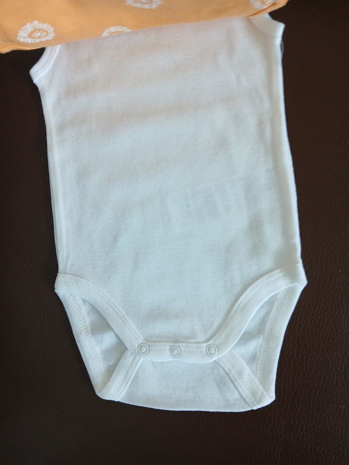 lot 3 bodies sans manches garcon gemo 67 cm 6 mois - photo numéro 3