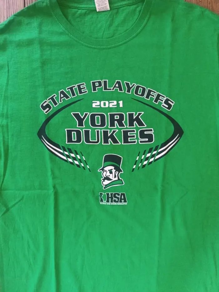 T-shirt universitaire student football york dukes vert taille M - photo numéro 2