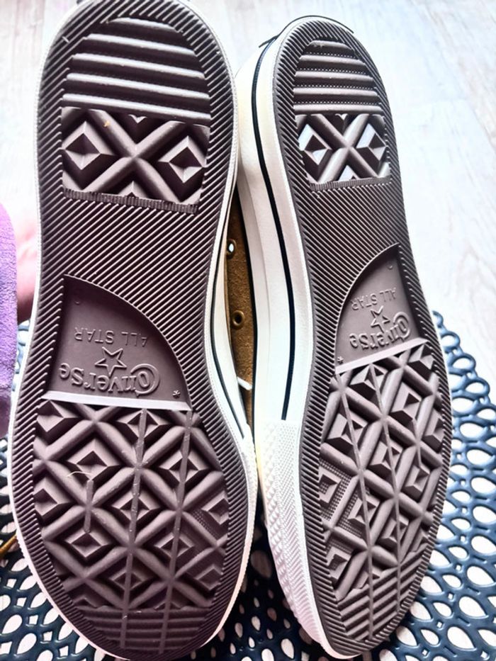 Converse moutarde suedine cuir - photo numéro 5