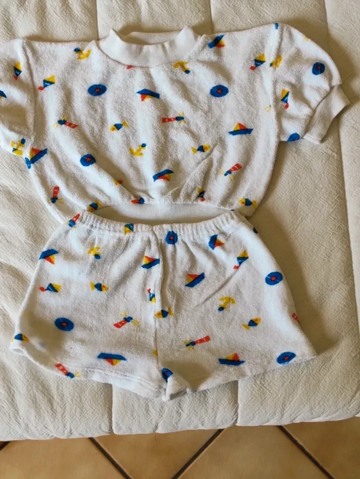 🌊 ensemble en éponge short et sweat 🐟 unisexe - photo numéro 4