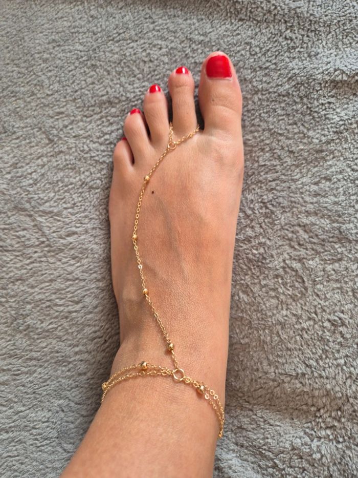 Chaine de pied en acier doré - photo numéro 2
