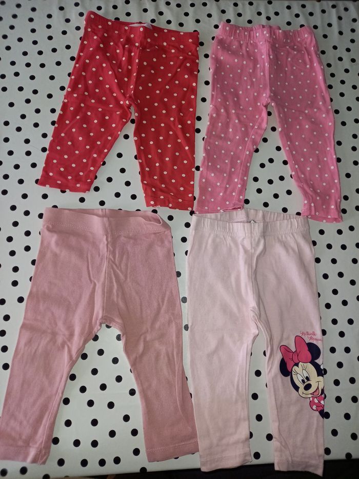 Lot de 4 leggings fille 12 mois