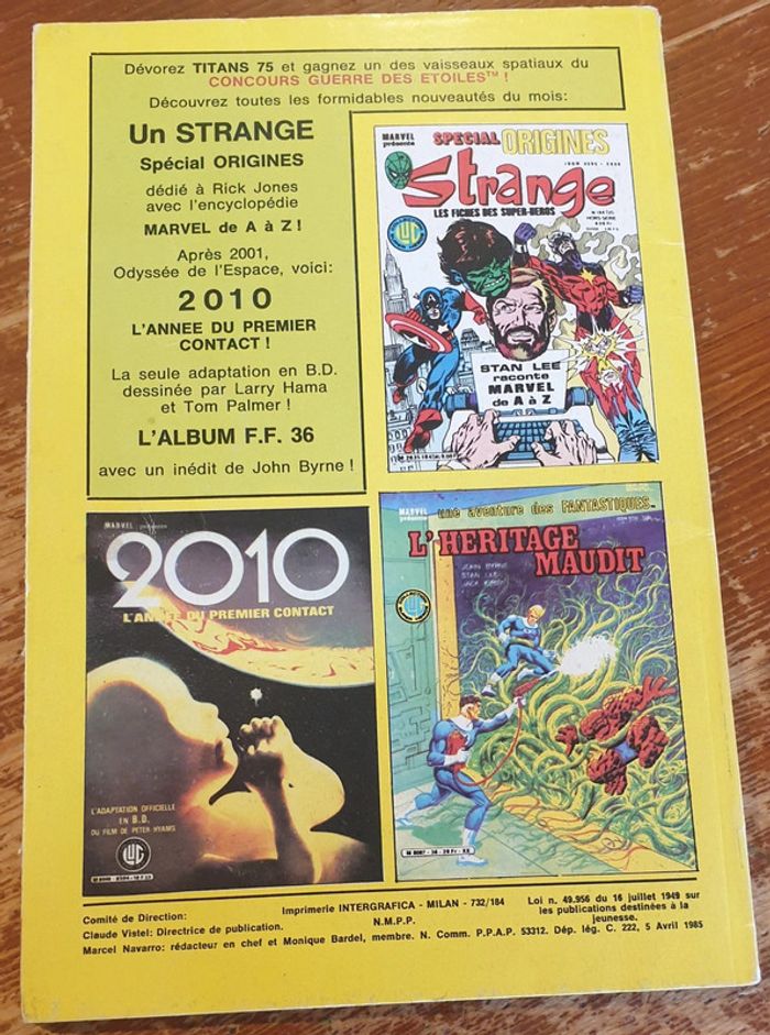 Comics Strange Marvel - Le journal de spider man - 184 avril 1985 - LUG - photo numéro 2