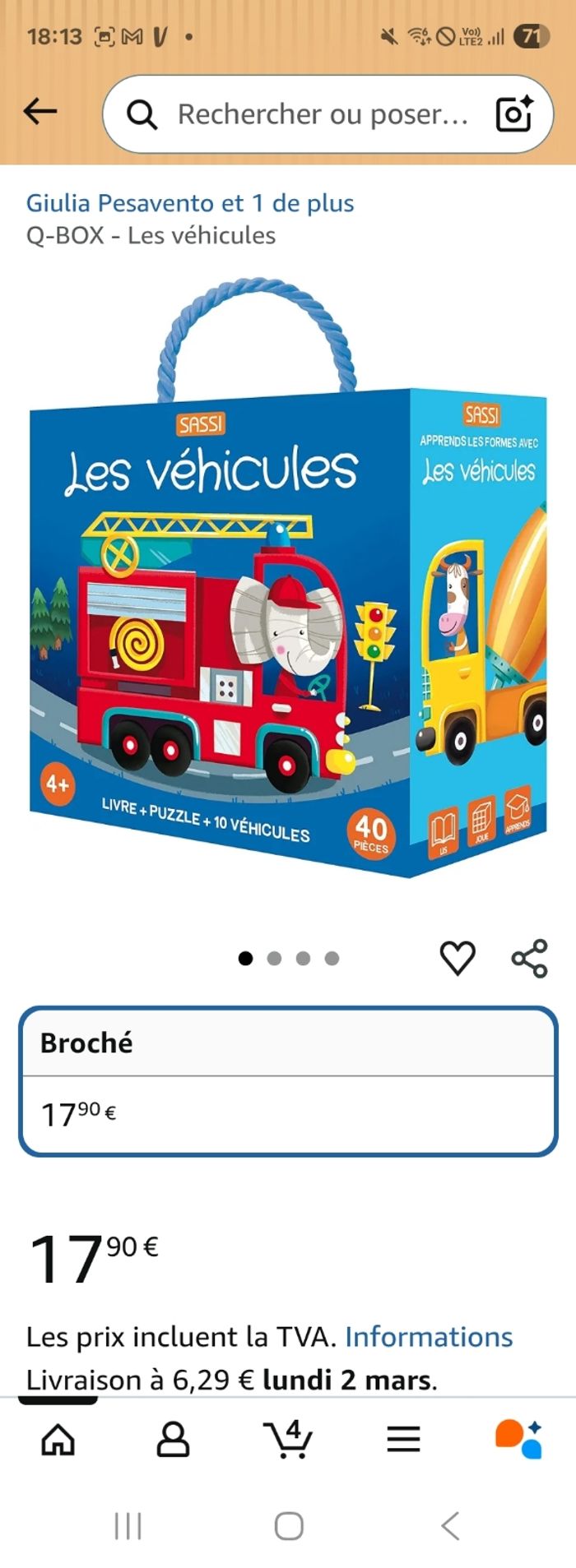 Boite puzzle livre et voiture neuf - photo numéro 5
