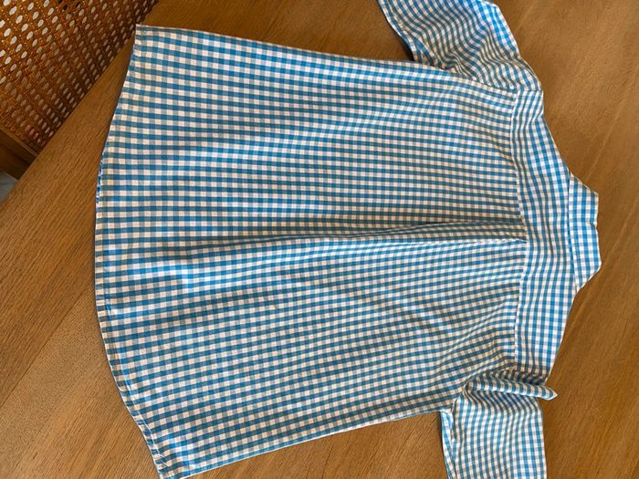 Chemise en coton vichy blanc et bleu Monoprix taille 10 ans - photo numéro 16