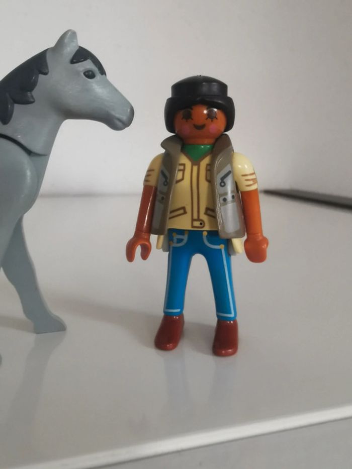 Playmobil lot animaux personnage cheval poney poulain cavalière écuyere - photo numéro 6