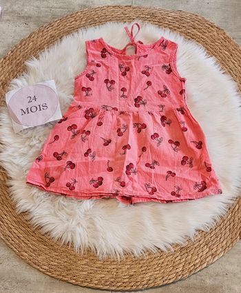 Robe cerise 18/24 mois été