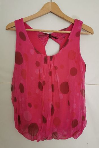 Top en voile de coton doublé rose - 38