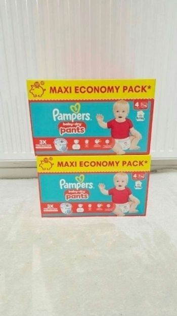 2× Couches Pampers Pants Taille 4 MAXI PACK ×188