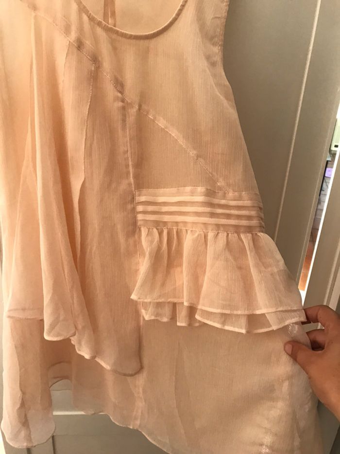 Blouse débardeur tunique rose poudre t 40 tbe la redoute création - photo numéro 3