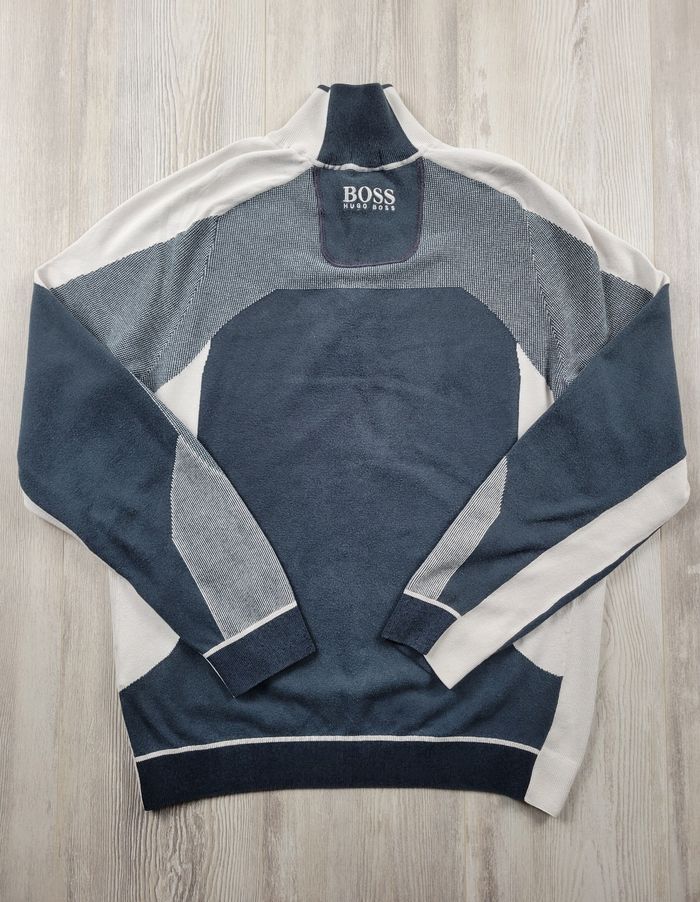 Sweat Hugo Boss bleu marine – Taille S – Quart Zip Coton Stretch – Très bon état - photo numéro 6