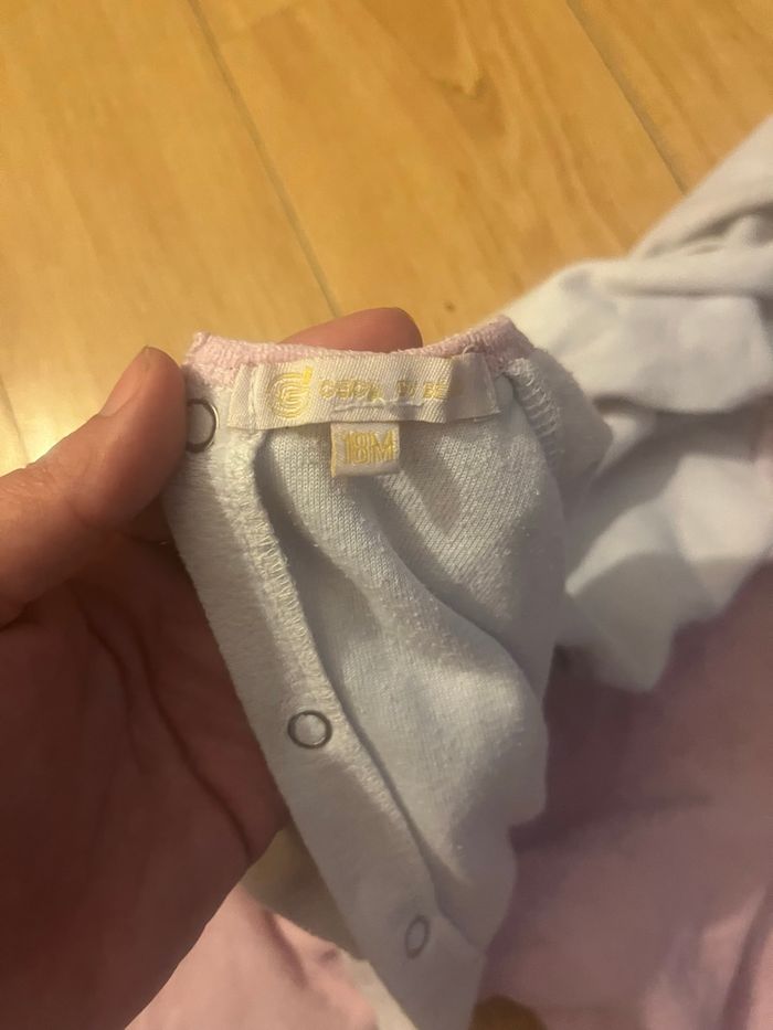 pyjama 1 pièce bébé fille gemo 18 mois rose chat brodé - photo numéro 4