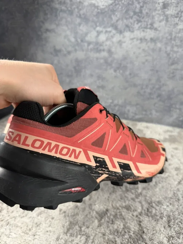 Salomon SpeedCross 6 - Black & Orange & Bordeaux - photo numéro 15