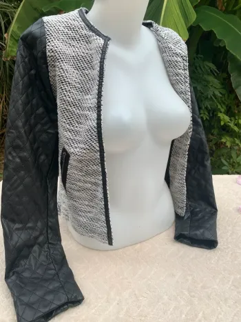 Veste Pinkie manches similicuir taille 36 taille S