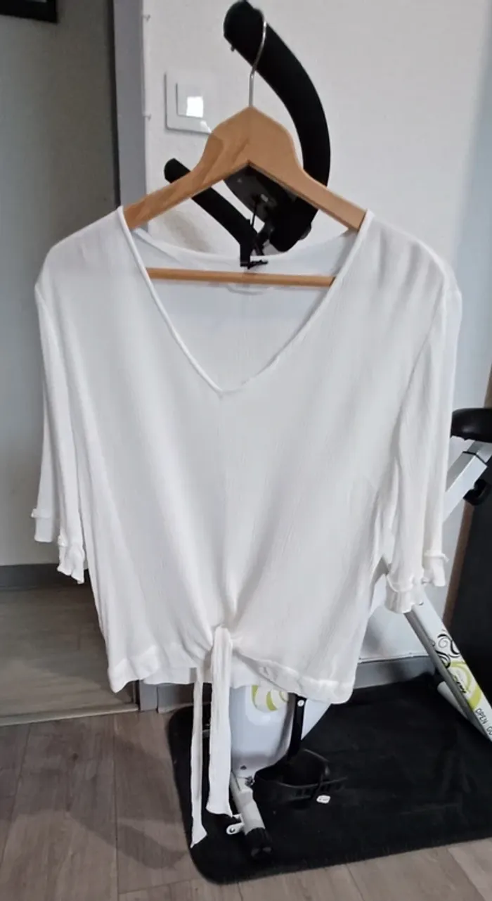 Blouse écrue manches 3/4 - photo numéro 2