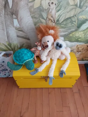 Ensemble  4 peluches savane